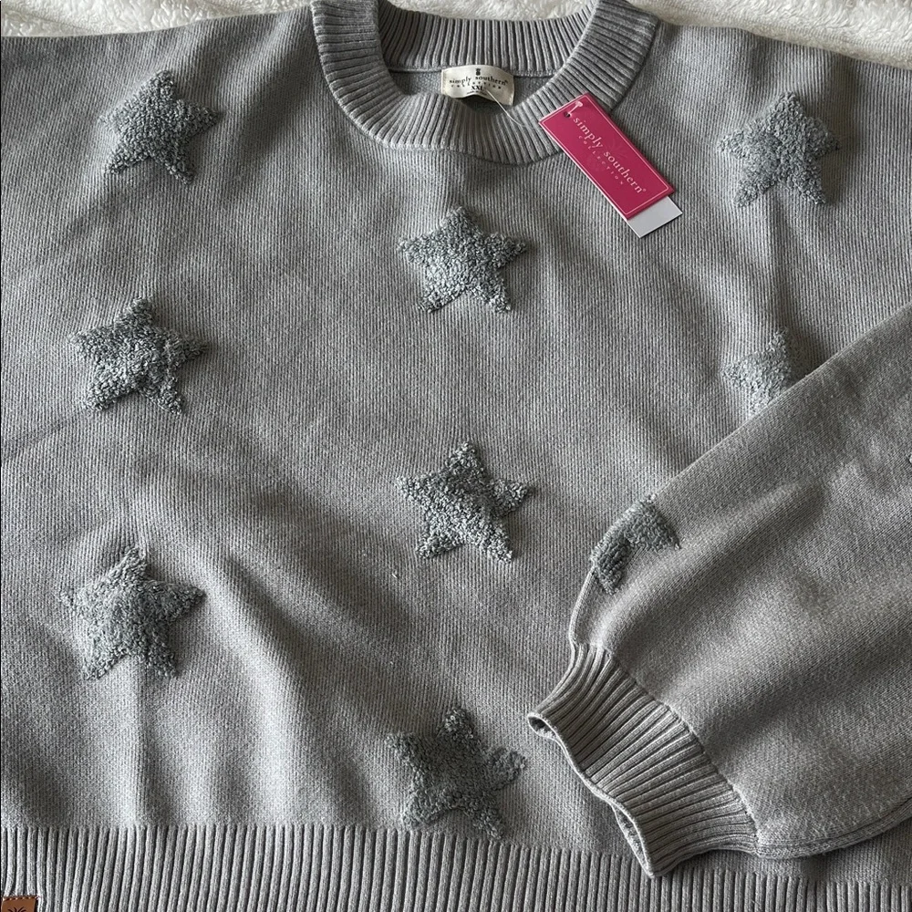 Simply Southern Gray Cropped Sweater - Picture 4 of 6